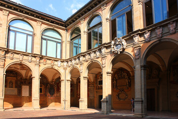 Fototapeta na wymiar Patio in University of Bologna, Italy
