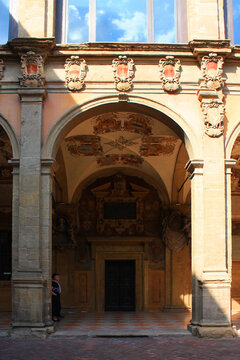 Rich decoration of patio in University of Bologna