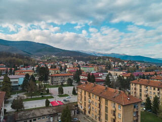 Fototapeta na wymiar Aerial photo of the town of Novi travnik located in central bosnia