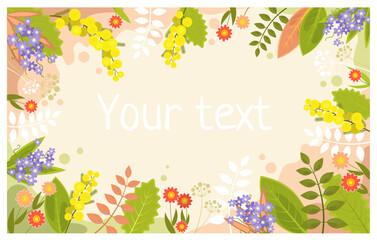 Vector spring background with flowers - obrazy, fototapety, plakaty