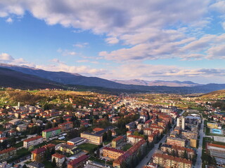 Fototapeta na wymiar Aerial photo of the town of Novi travnik located in central bosnia
