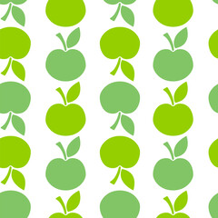 Apple fruit seamless pattern. Food template for background, textile, wrapping paper, wallpaper. Vector illustration