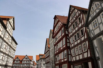 Romantische Fachwerkstadt Melsungen; Blick durch die Fritzlarer Straße zum Markt