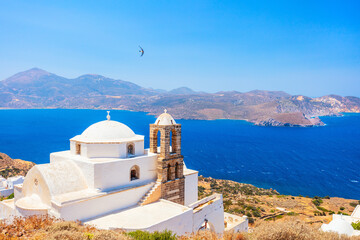 Fototapeta na wymiar Breathtaking view above Milos island Greece