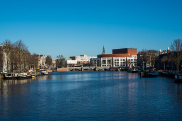 Amsterdam streets and canals in spring 