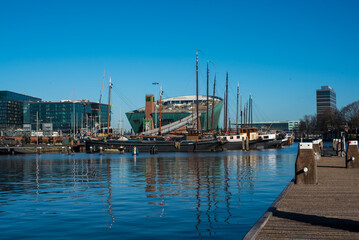 view of the marina in the Amsterdam 