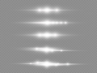 White line light effects, starlight lens flare set