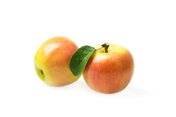 ripe apples on a white background
