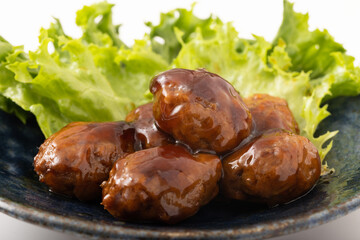 大豆ミート　ミートボールの黒酢あんかけ