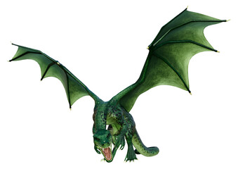 Fototapeta premium 3D Rendering Fairy Tale Dragon on White