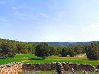 Natural site with ruined house