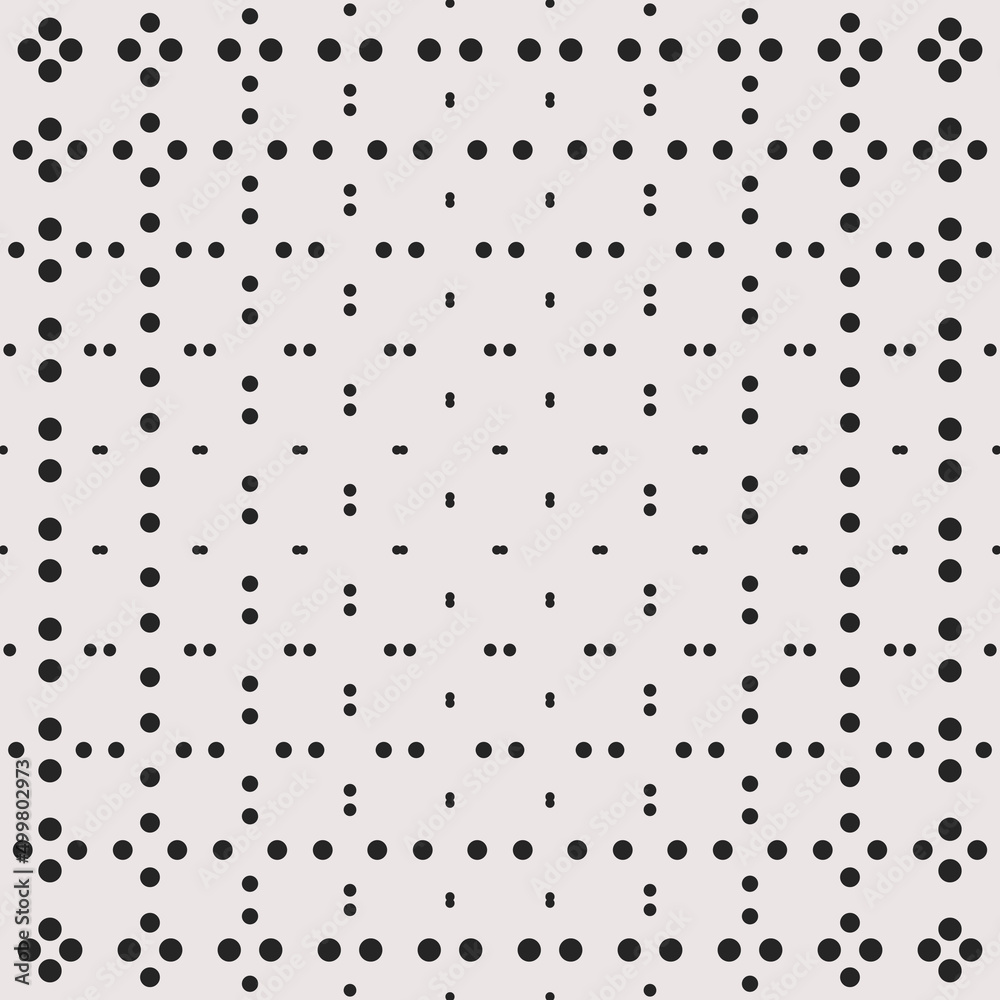 Poster Black small dots are arranged throughout the canvas in a simple pattern.