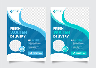 Water Delivery Service Flyer Design Template