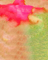 Hand drawn watercolor background. Gradient of red, yellow and orange colors.