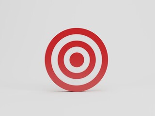 3d render, 3d illustration. Darts target or goal of success. Business target achievement, minimal concept.