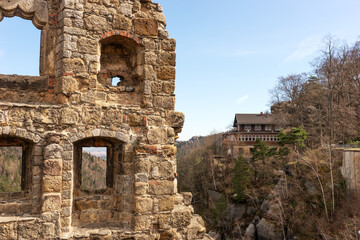 Part of the ruined monastery of Oybin. Saxony. Germany