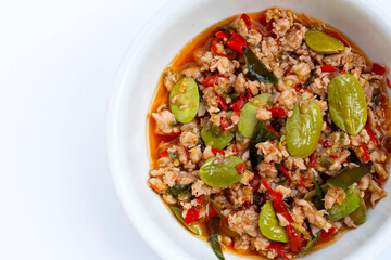 Stir fried chicken with stink beans and shrimp paste