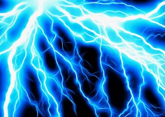 サイエンステクノロジーの概念で青い稲妻のイラスト
