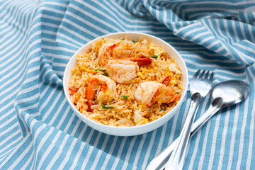 Prawn and egg fried rice