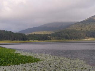 lake and mountains