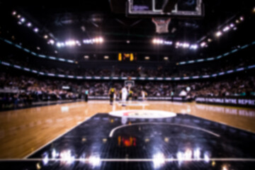 blurred background of supporters at sports event crowd of people in a basketball court © Melinda Nagy
