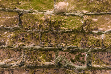 Wall with red bricks. Old brick wall background. grunge brick background