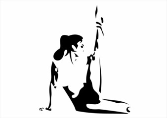 Yoga pose vector symbol. Yoga icon