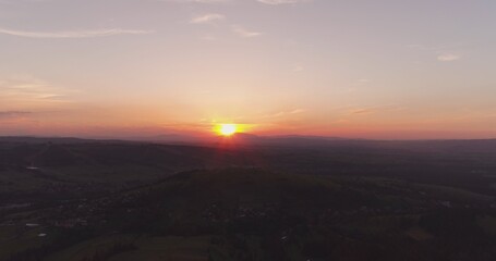 Fototapeta na wymiar sunset in mountains aerial view