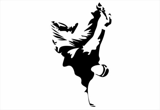 break dancer- drawing.vector health illustration