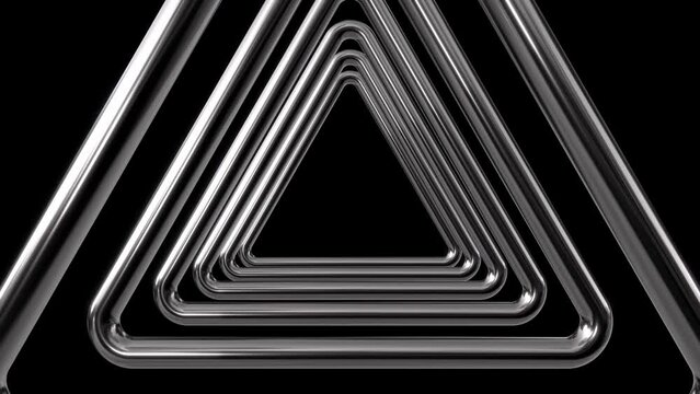 Concentric silver Triangle Frame Endless Loop