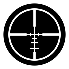Reticle Scope Optical Sight Glyph Flat Icon Isolated On White Background