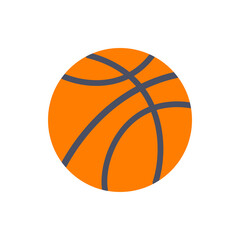 Simple minimalist traditional basketball ball vector illustration. Orange sports equipment for playing active fitness game isolated. Competition circle gaming accessory for professional hobby leisure
