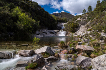 Naklejka na ściany i meble the waterfalls at the Seven Lagoons in the Peneda-Geres national Park