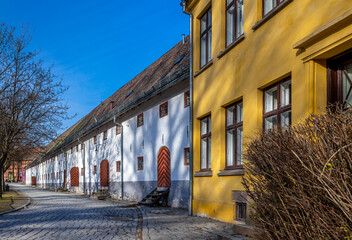 street in the old town,  Akershus festning, Kontraskjæret,  Oslo, Norway