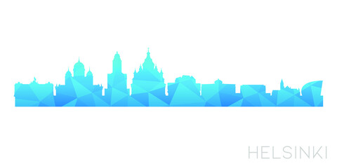 Helsinki, Finland Low Poly Skyline Clip Art City Design. Geometric Polygon Graphic Horizon Icon. Vector Illustration Symbol.