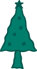 green abstract christmas tree illustration ornament