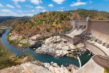 The Rapel dam over the Rapel river, an Hydroelectric power station at the VI Region of Chile.