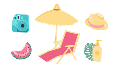 set of summer vector icons