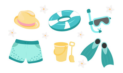 Beach summer set vector © Анастасия Жадан