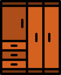 wardrobe color outline icon