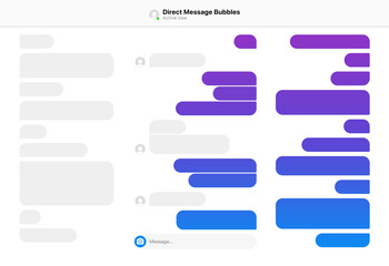 Vector illustration of different size and gradient colors direct message bubbles