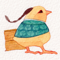 辮髪のヒヨコ © こまちみゆた