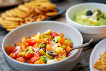 Party Buffet Food Table Healthy Meal Concept.