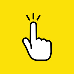 Obraz premium Hand click icon. Vector clicking pointer finger.