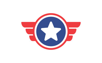 Made in America badge. United States patriotic symbol. American label. USA emblem.