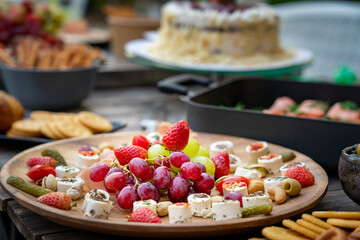 Party Buffet Food Table Healthy Meal Concept.