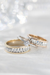 luxury wedding ring for bride and groom that have lots of small diamond on it. Wedding Rings