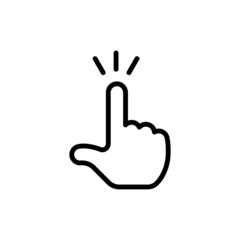 Obraz premium Hand click icon. Vector clicking pointer finger.