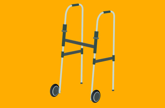 Metal Medical Walker With Wheels