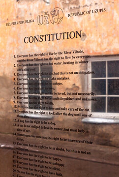 Constitution of the "Republic of Uzupis", the bohemian district of Vilnius, the capital of Lithuania